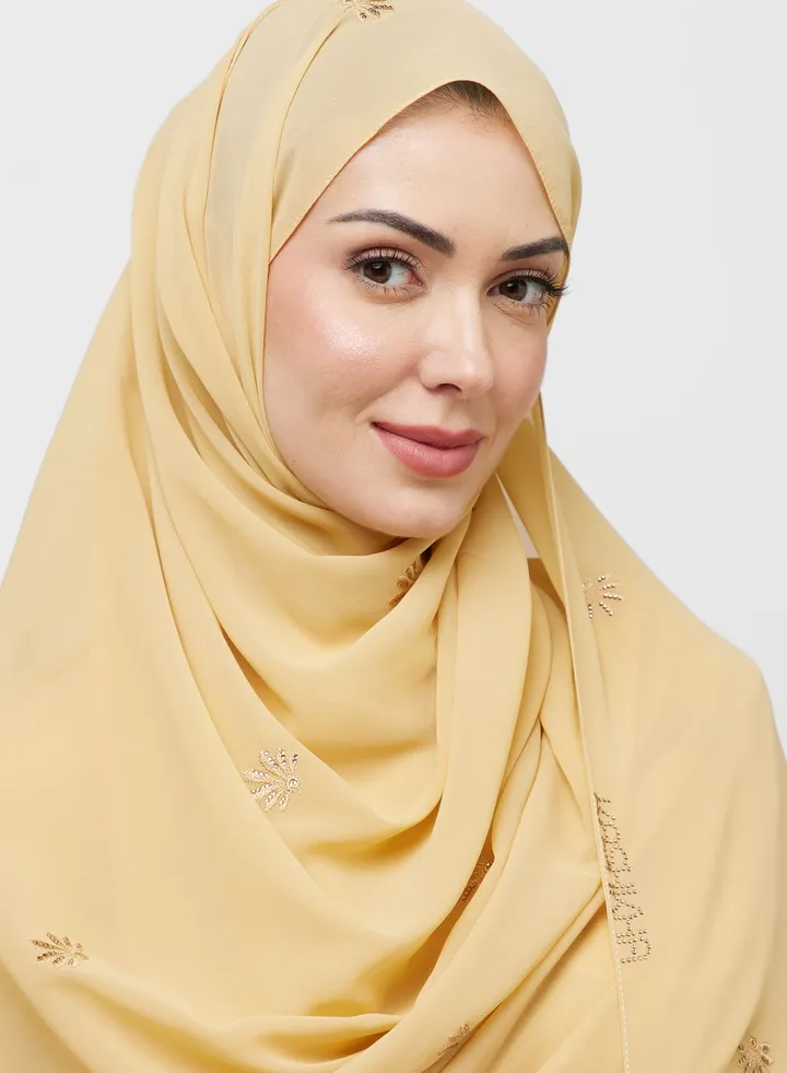 Poly Hijab With Embroidery