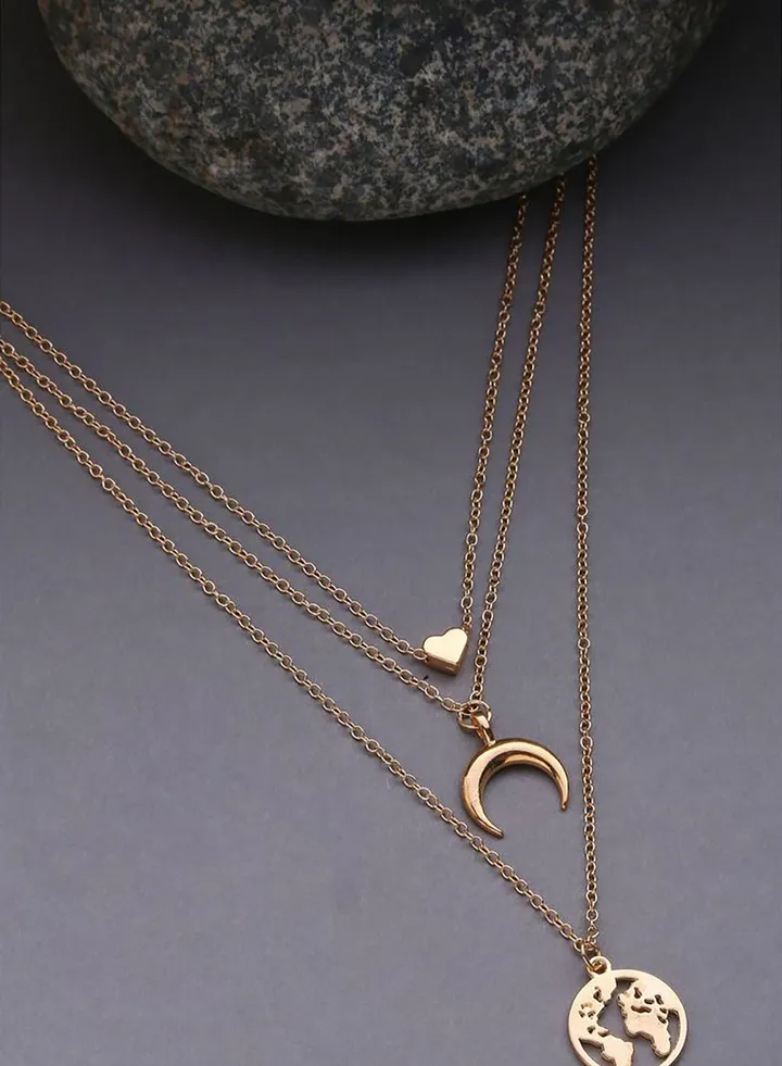Pack of 3 Gold Plated Trendy Zirconia Chain