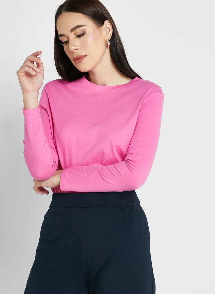 Pure Cotton Everyday Fit Long Sleeve Top