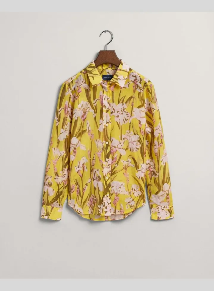 Gant Regular Fit Iris Print Cotton Silk Shirt
