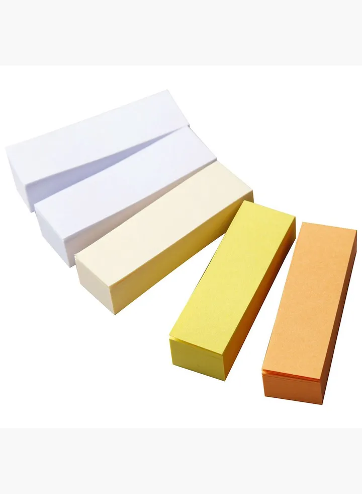 Tree Planting Wood Sticky Note, 100 Sheets, W 5 x L 1.5 cm, 5 Pieces, Yellow/ Orange/White/ Off White