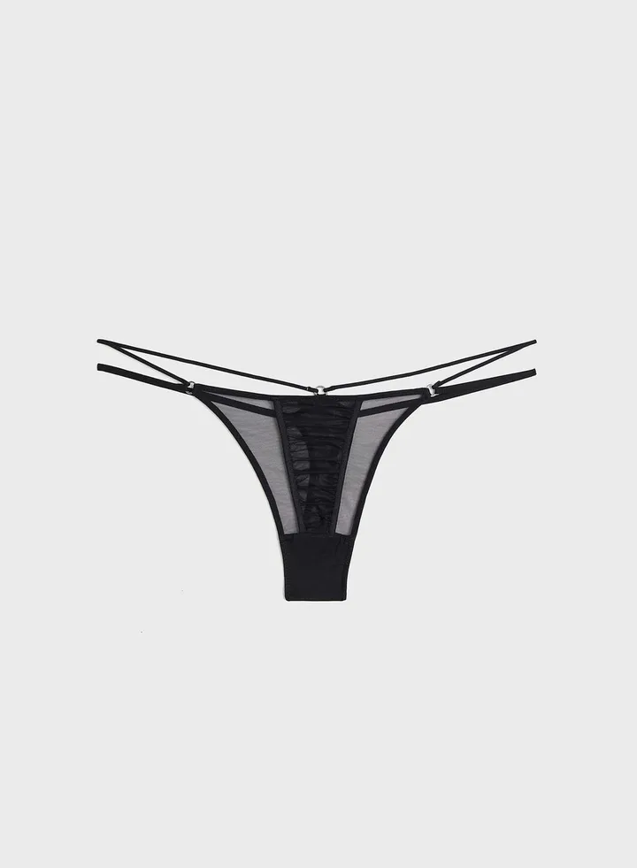 Mesh High Leg Thong