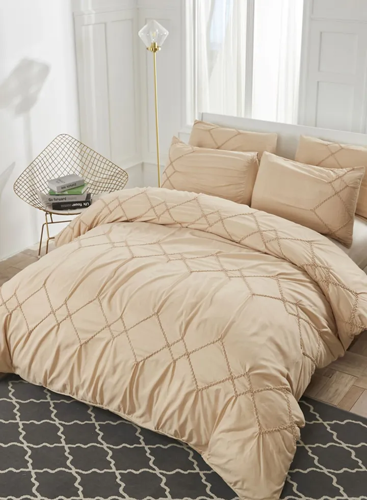 Beige Patterned King Bedding Set 220X240Cm