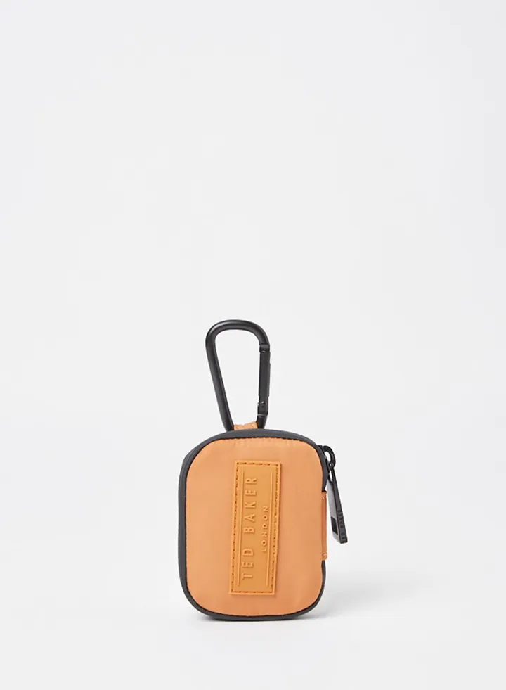 Logo Earphones Case Brown