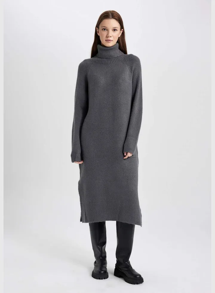 Woman Tricot Long Sleeve Trico Dress