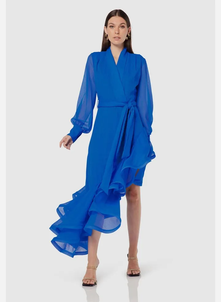 High Neck Ruffle Dress