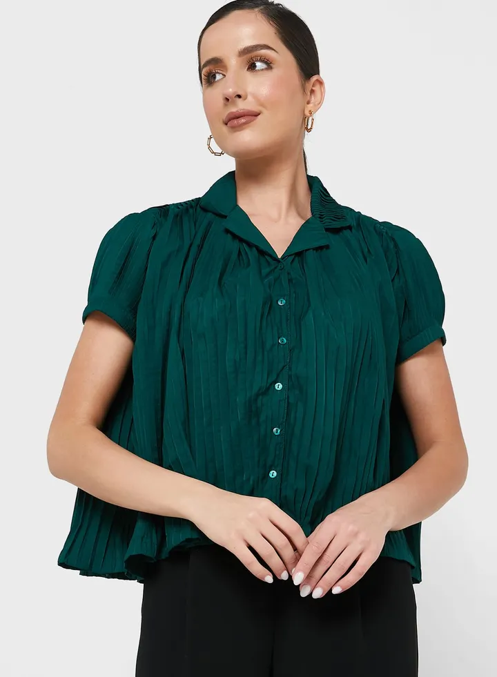 Textured Button Down Top