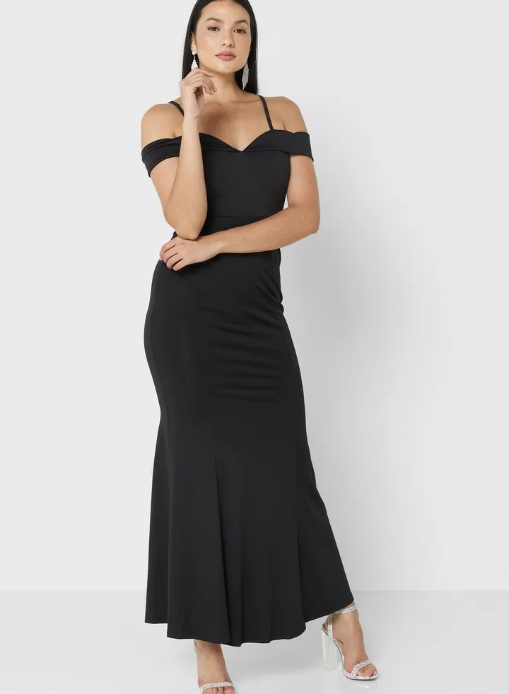 Cold Shoulder Mermaid Cut Dress