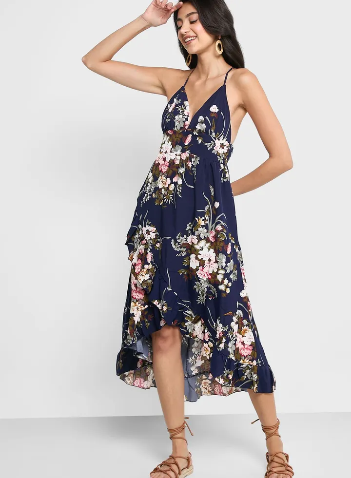 Strappy Printed Dress