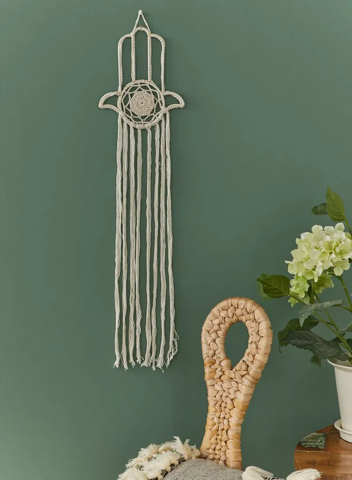 Hamsa Hand Macrame Hanging Wall Decoration