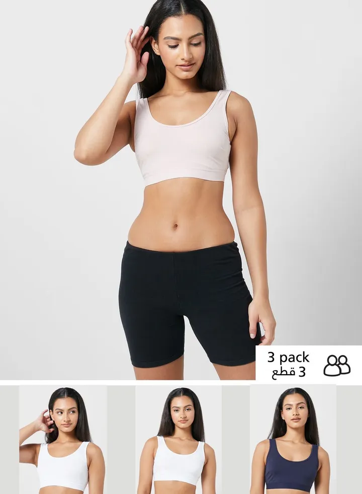 3 Pack Non Wired Crop Tops