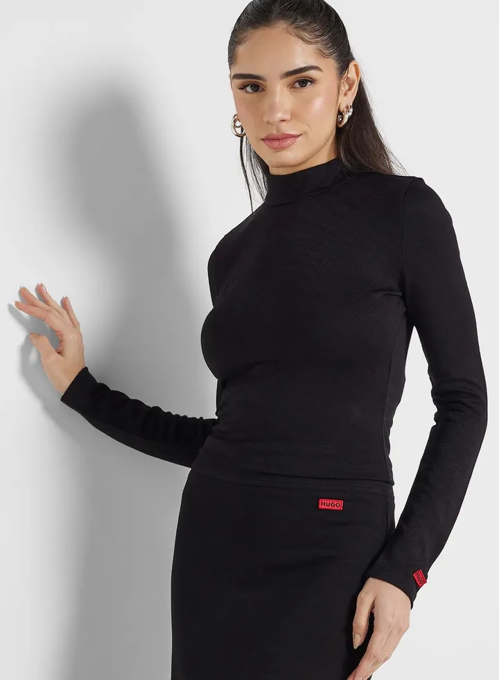 High Neck Knitted Top