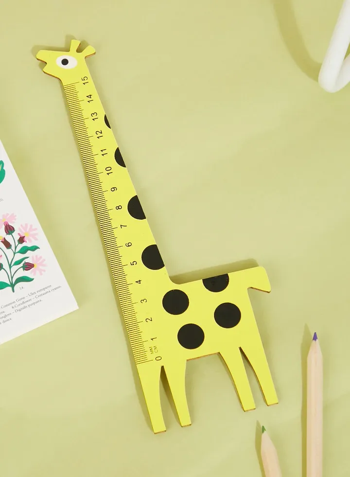Yellow Giraffe Wooden Ruler