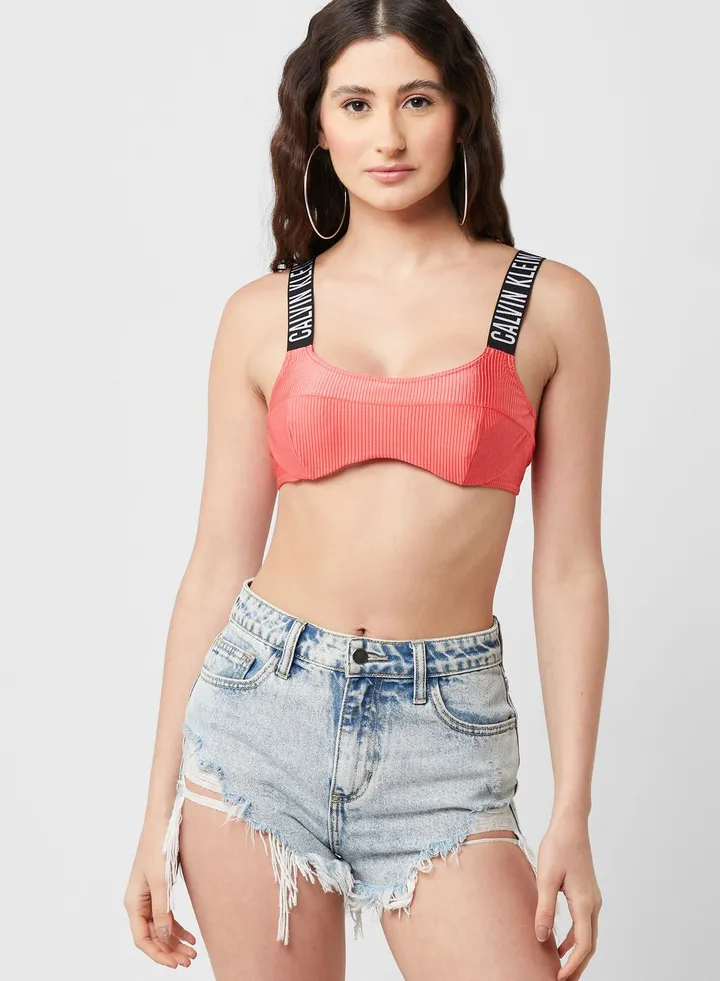 Logo Band Bikini Top