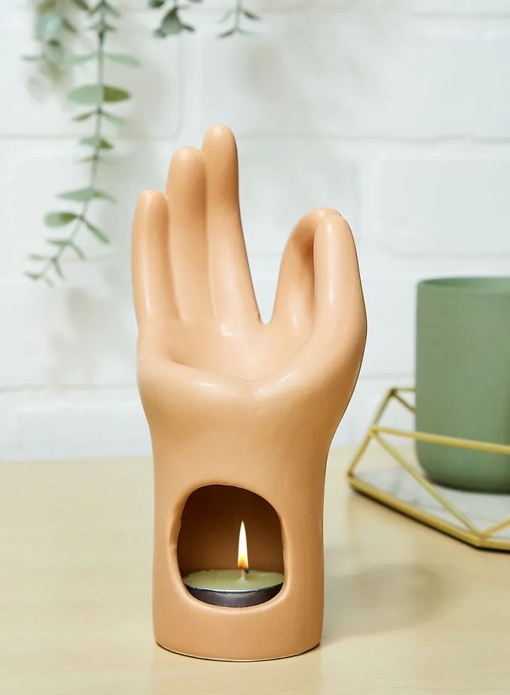 Om Meditation Hand Oil Burner