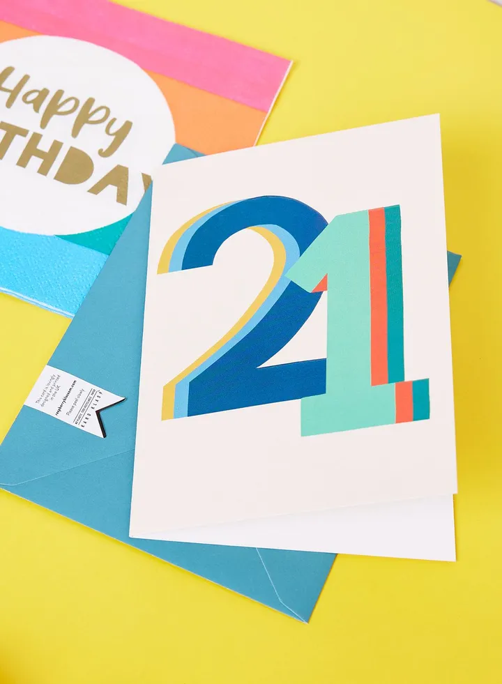 Male Age 21 Year Card