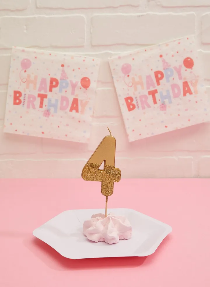 We Heart Birthdays Glitter Number Candle 4