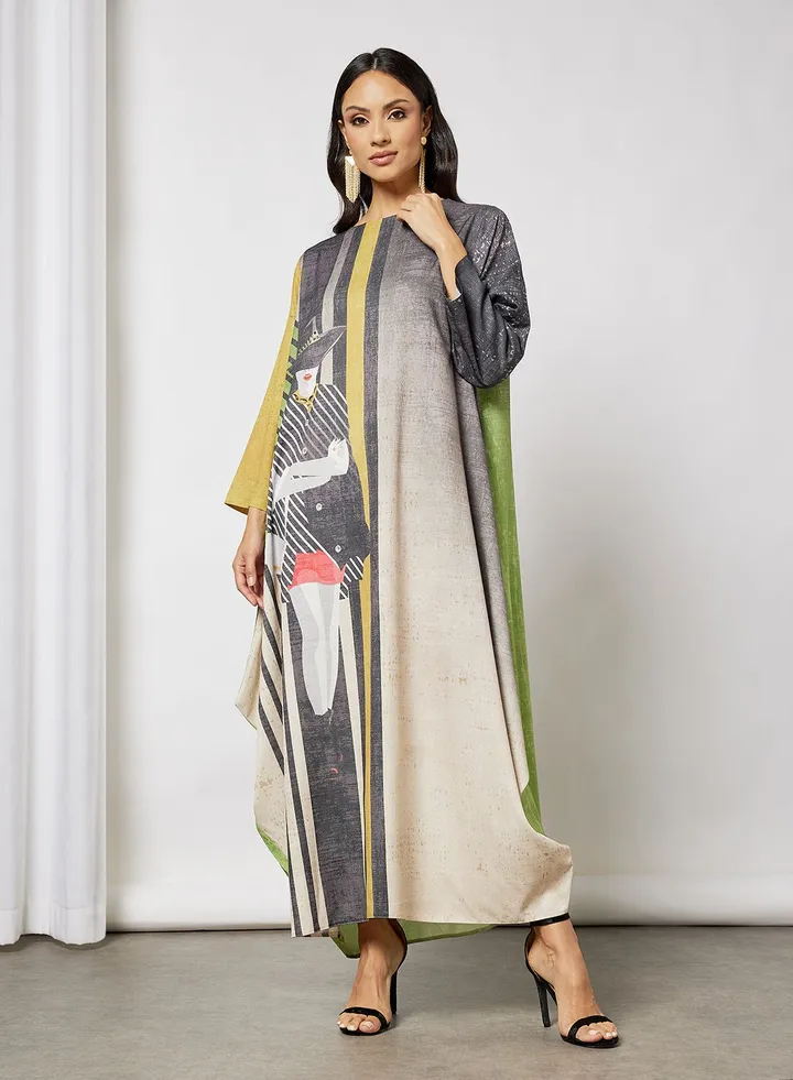 Printed Oversized Jalabiya