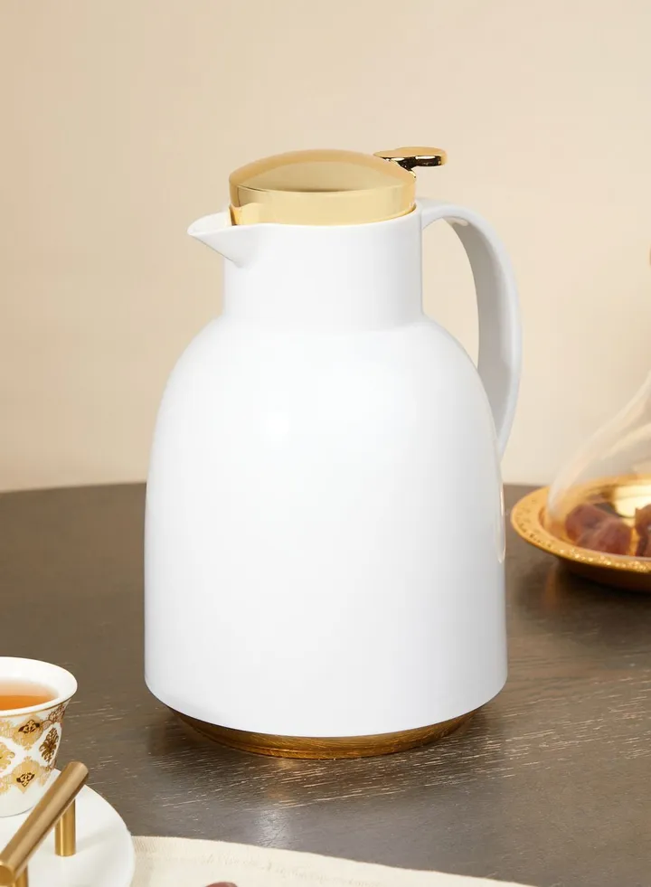 White & Gold Coffee Flask