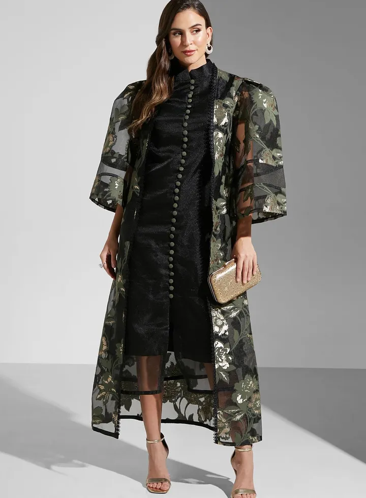 Organza Button Down Dress