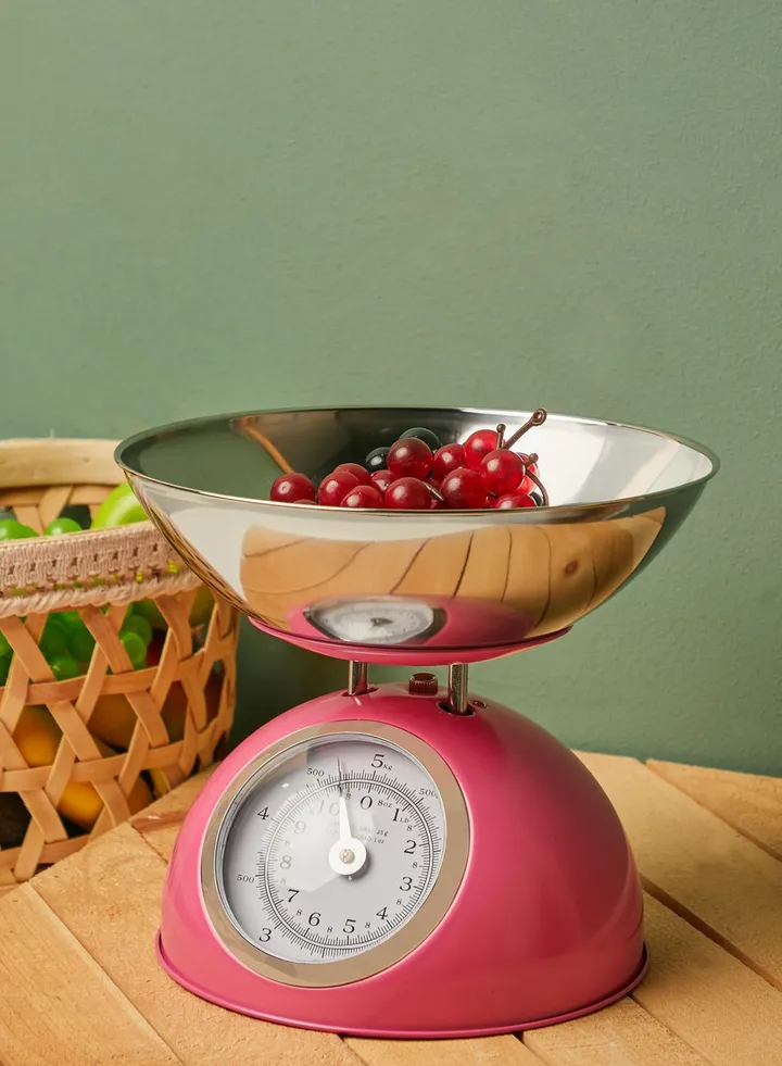 Pink Stainless Steel Bowl Kitchen Scale 5Kg