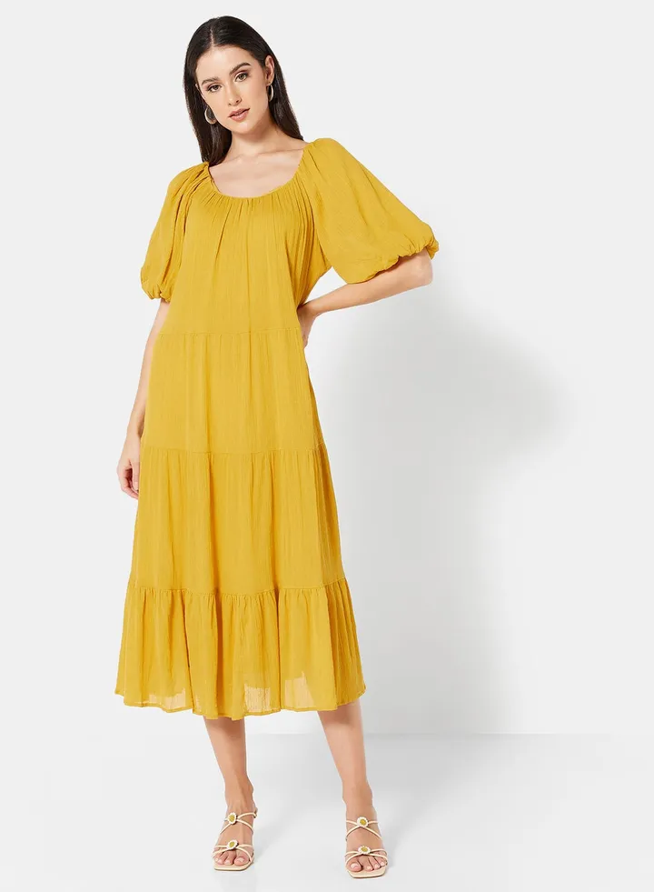 Biel Puff Sleeve Midi Dress