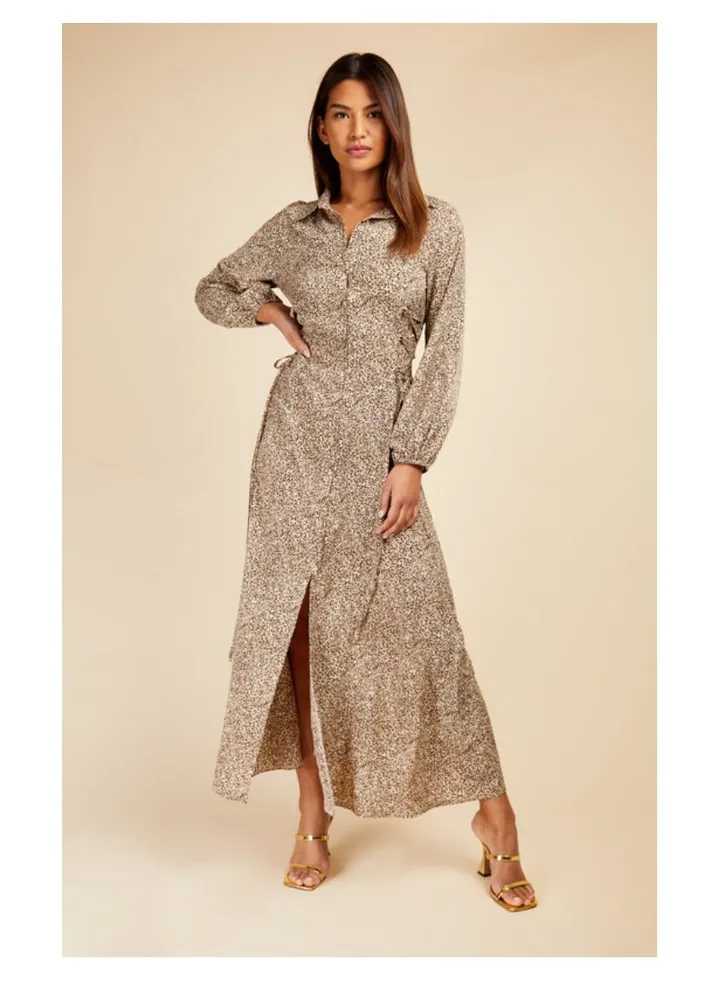 Little Mistress Leopard Shirt Maxi