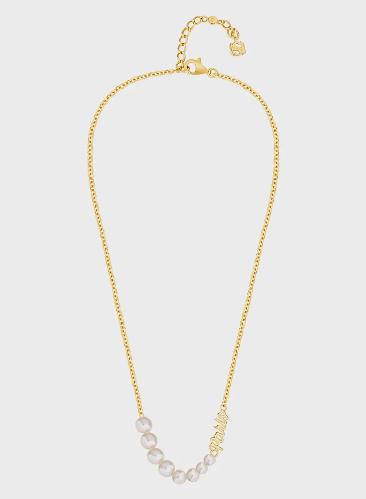 Large To Small Pink Frewater Pearls Necklace