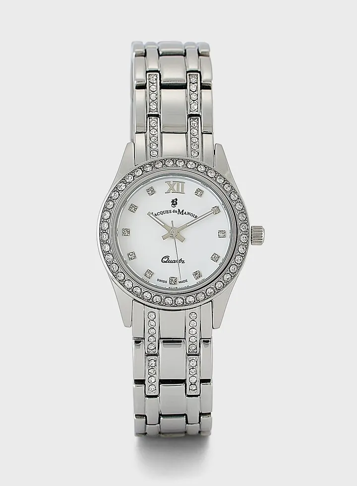 Classic Steel Strap Analog Watch