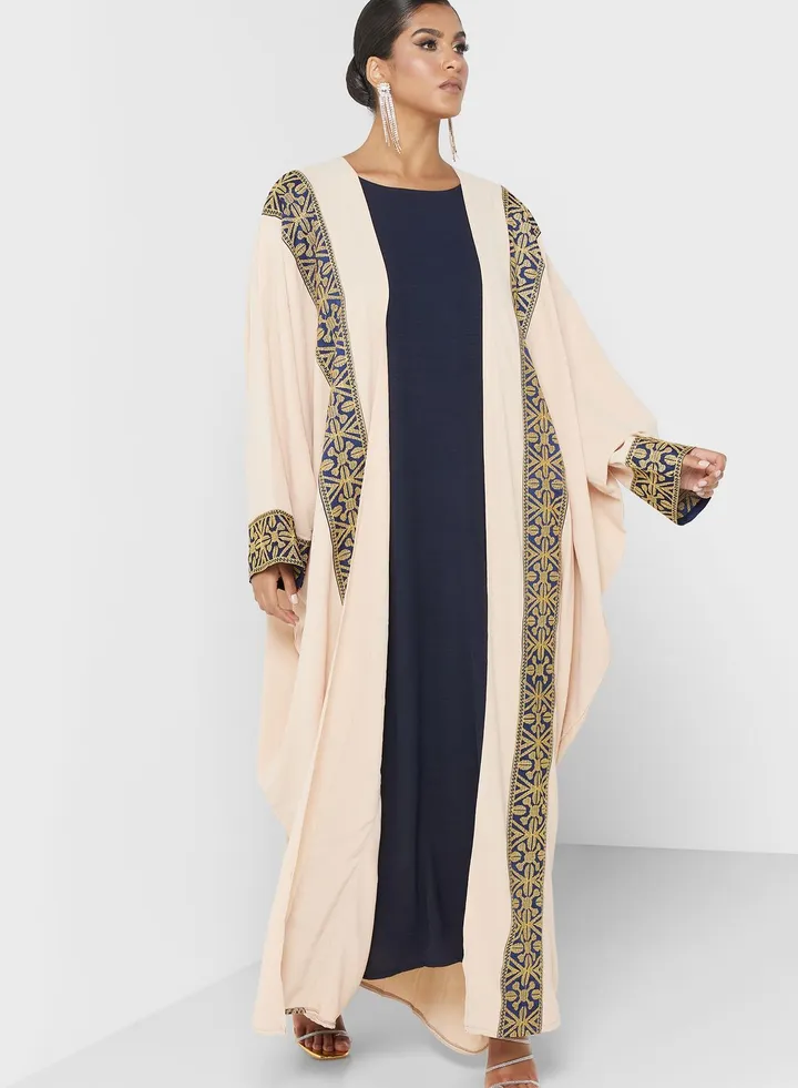 Cape Sleeve Embroidered Abaya
