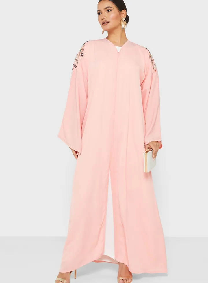 Pastel Embellished Abaya