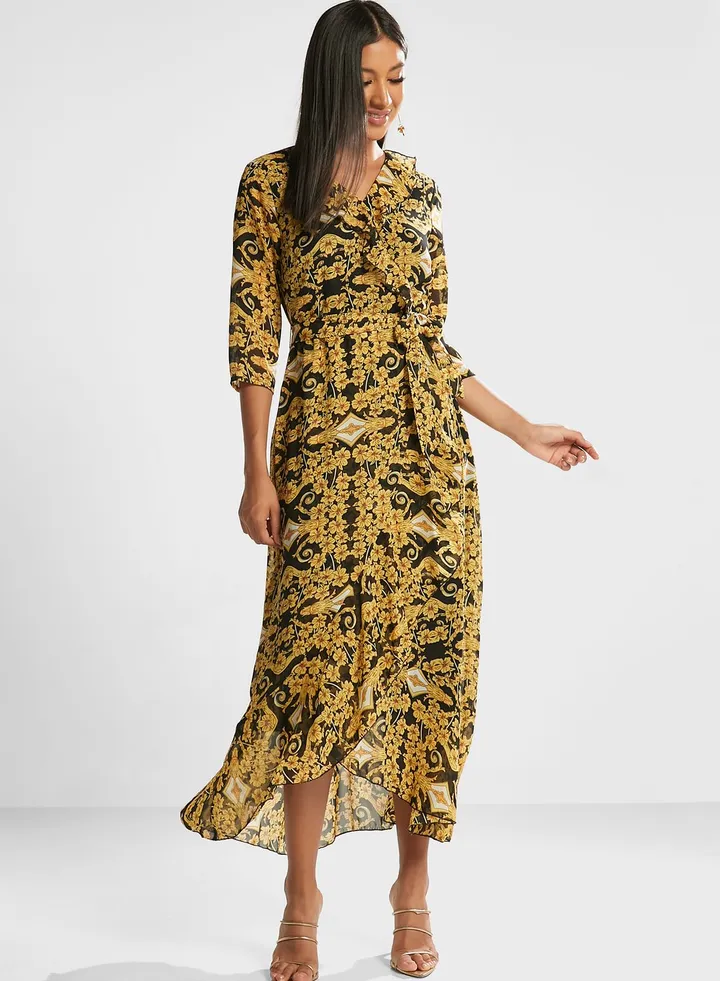 Belted Printed Dress