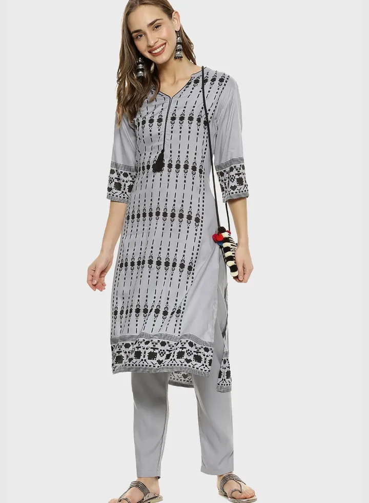 Printed Kurti and Pant Set