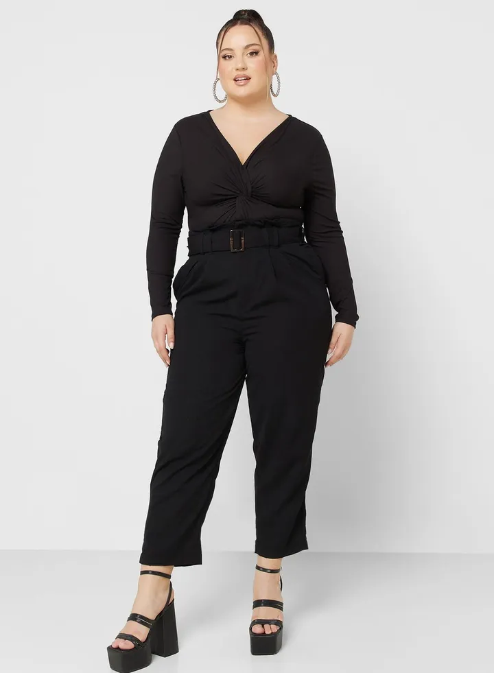 Paperbag Waist Belted Pants