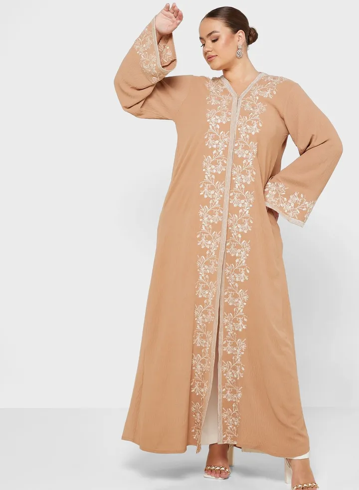 Embroidered Trim Abaya