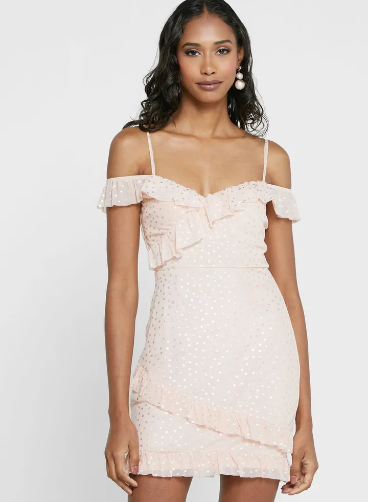 Strappy Ruffle Detail Dress