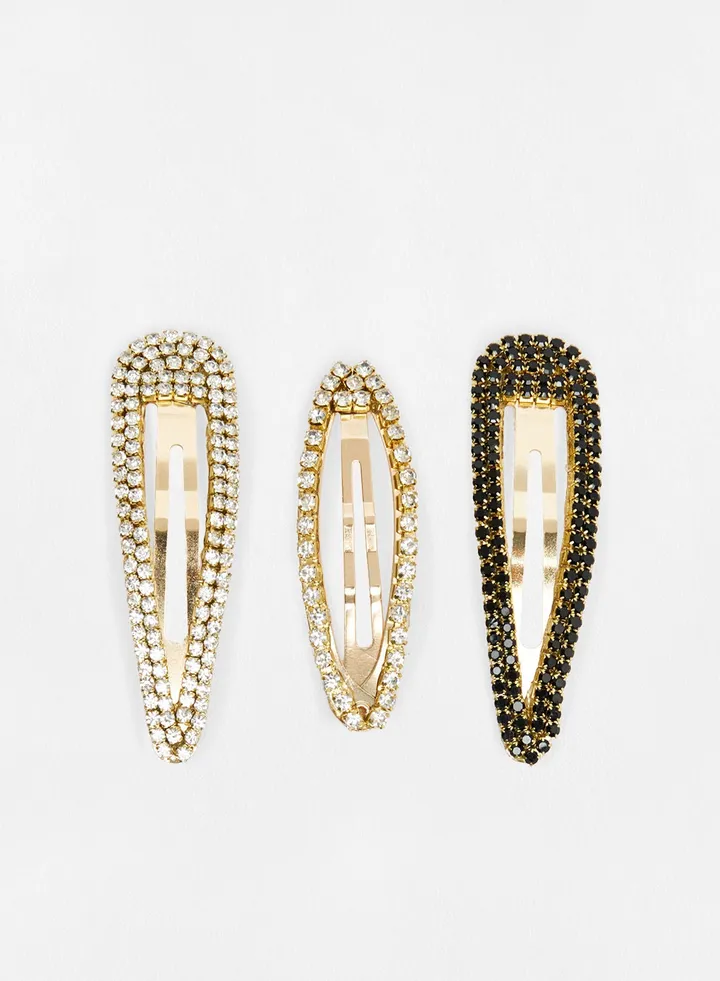 Embellished Hair Clips ( Pack of 3)