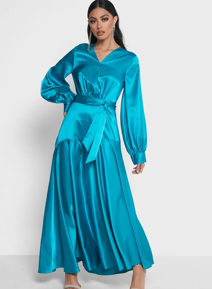 Smock Detail Belted Dress