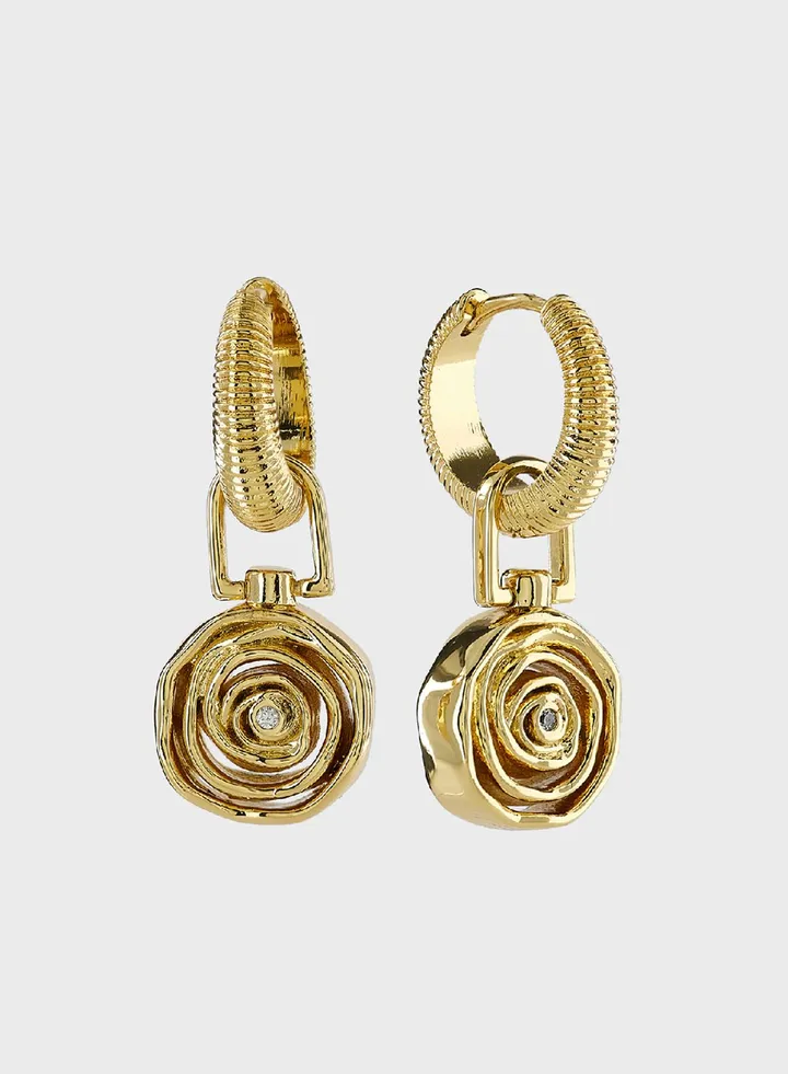 Rosette Coil Cuff Earrings