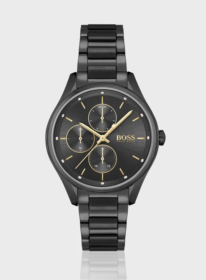 Ionic Plated Black Steel Analog Watch