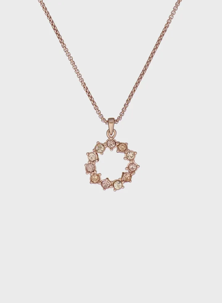 Cresar Crystal Hoop Pendant Necklace