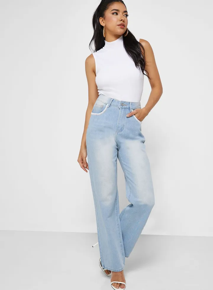 Embellished Detail Jeans