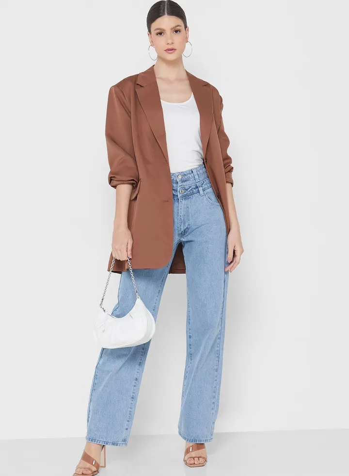 High Waist Straight Jeans