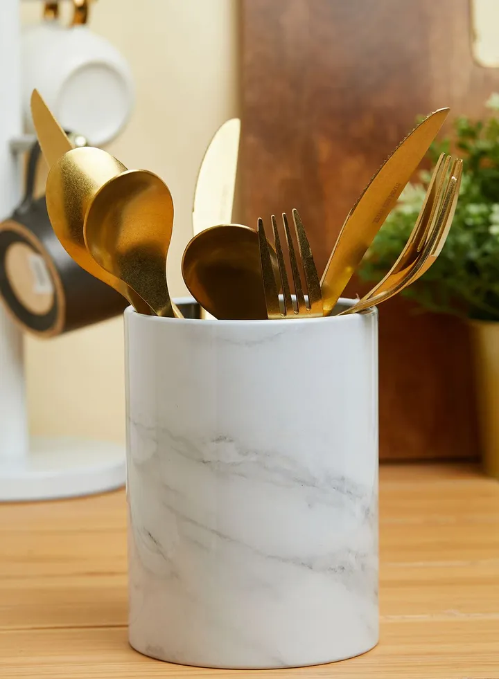 Marble Effect Utensil Holder