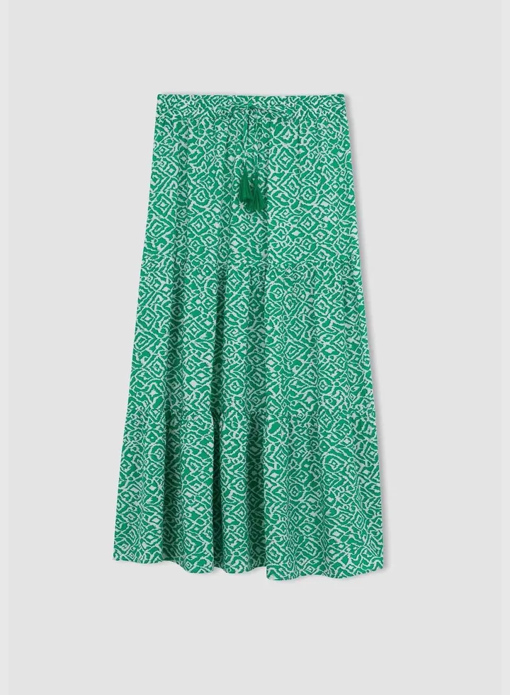 Woman Tiered Woven Skirt