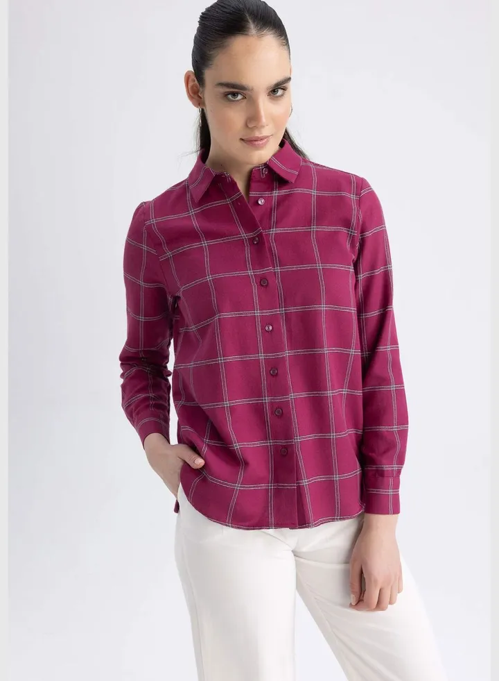 Woman Woven Long Sleeve Shirt