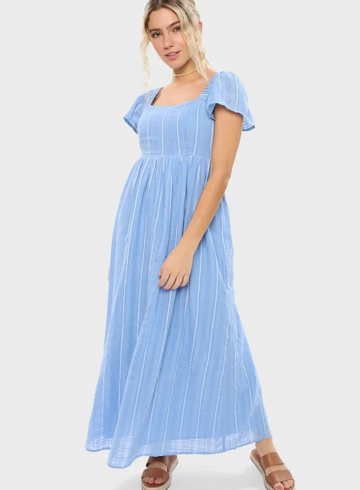 Flute Sleeve Tiered Dress