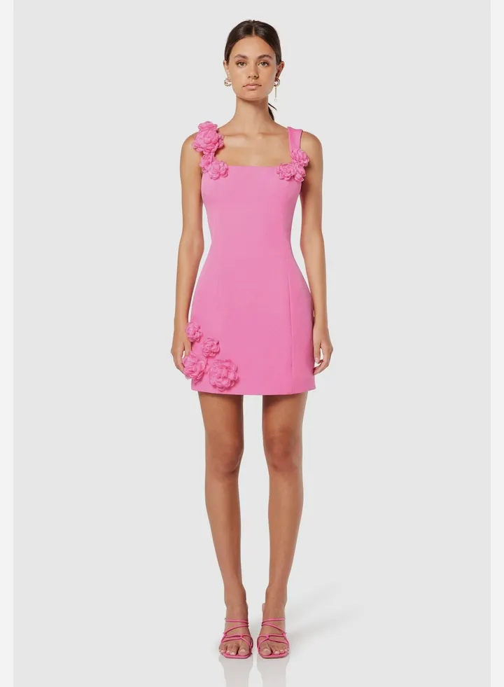Square Neck Ruffle Detail Dress
