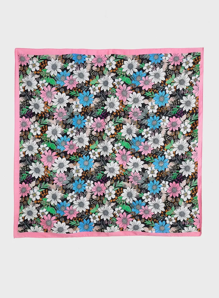 Daisy Print Silky Scarf