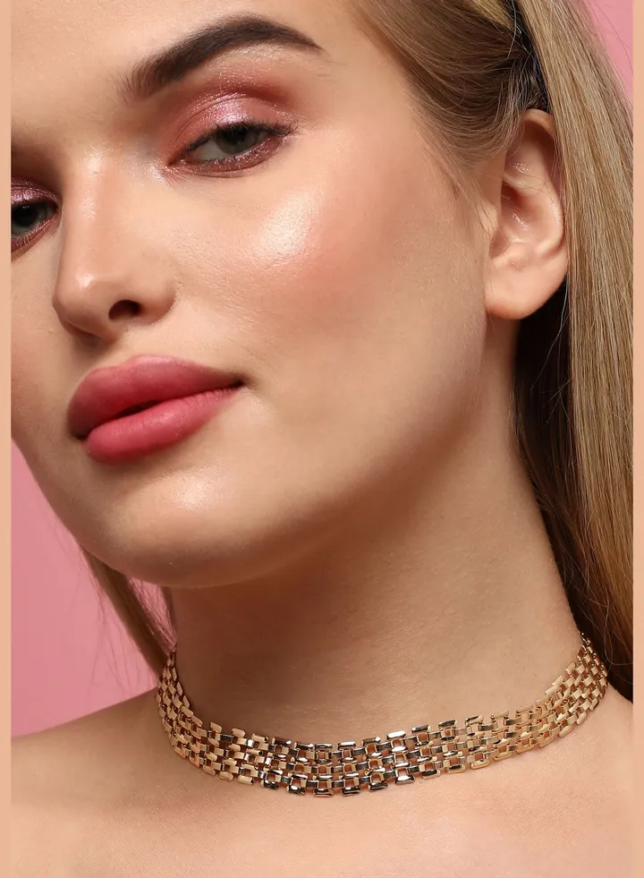Gold Plated Designer Western Wear Choker Necklace For Women
